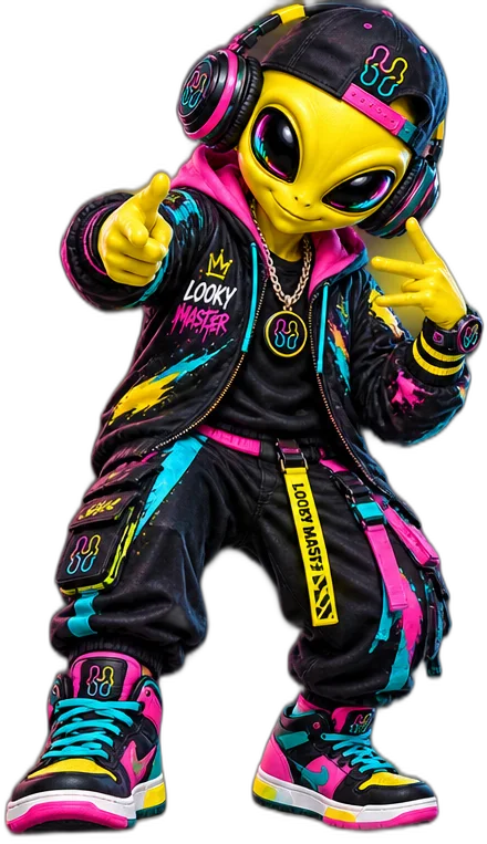 The LookyMaster alien mascot